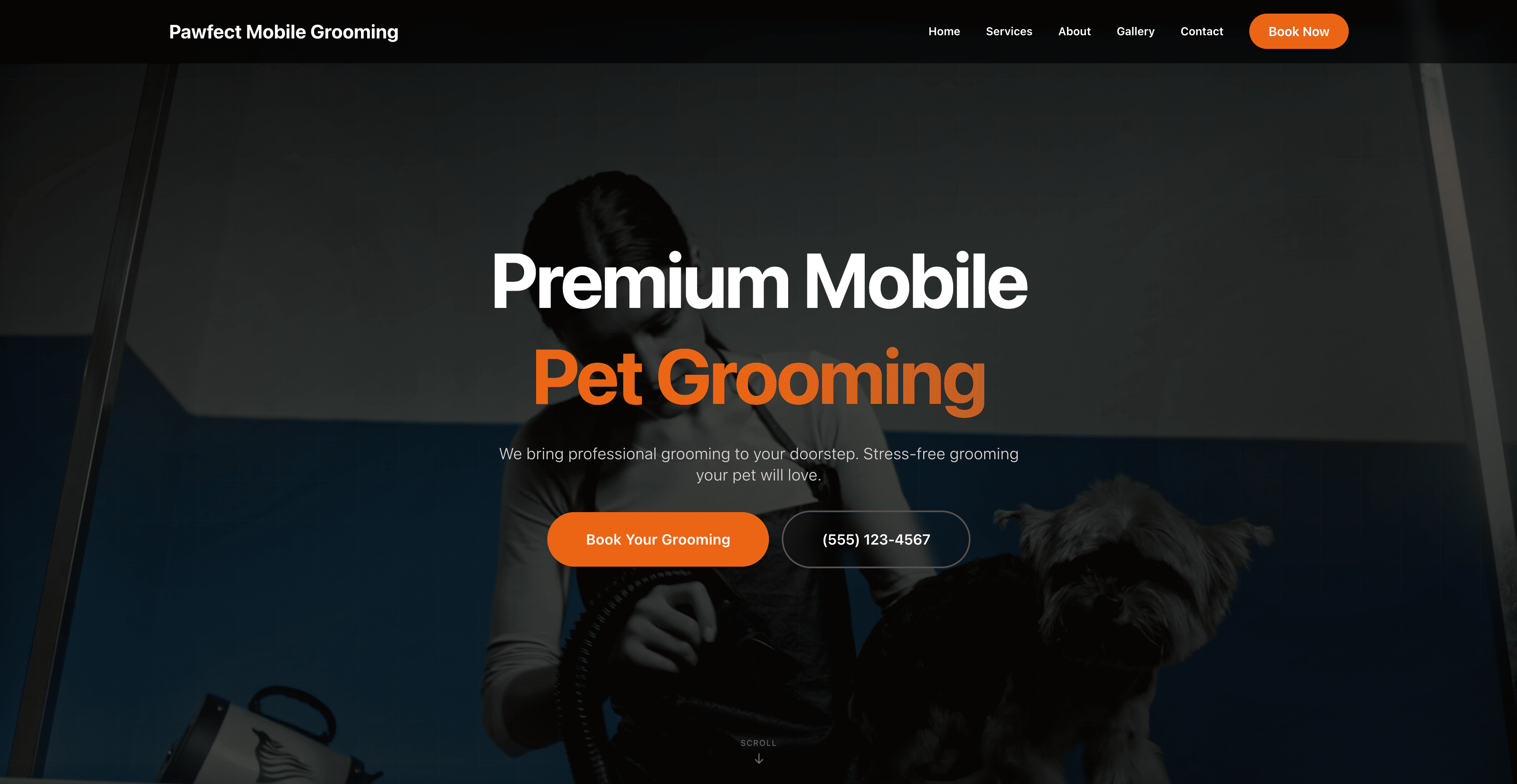 Pet grooming website built with ROXO Hub